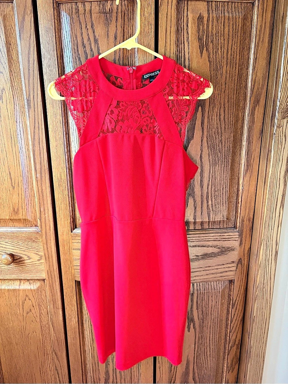 Express Red Lace Mini Dress Size Small Like New